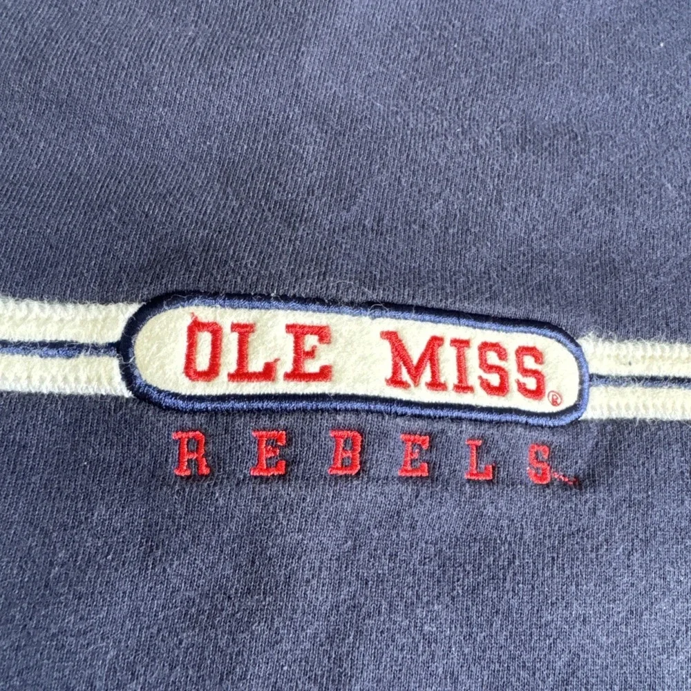 Vintage JanSport Ole Miss Rebels Crewneck Sweatshirt Navy Blue Mens Sz Medium